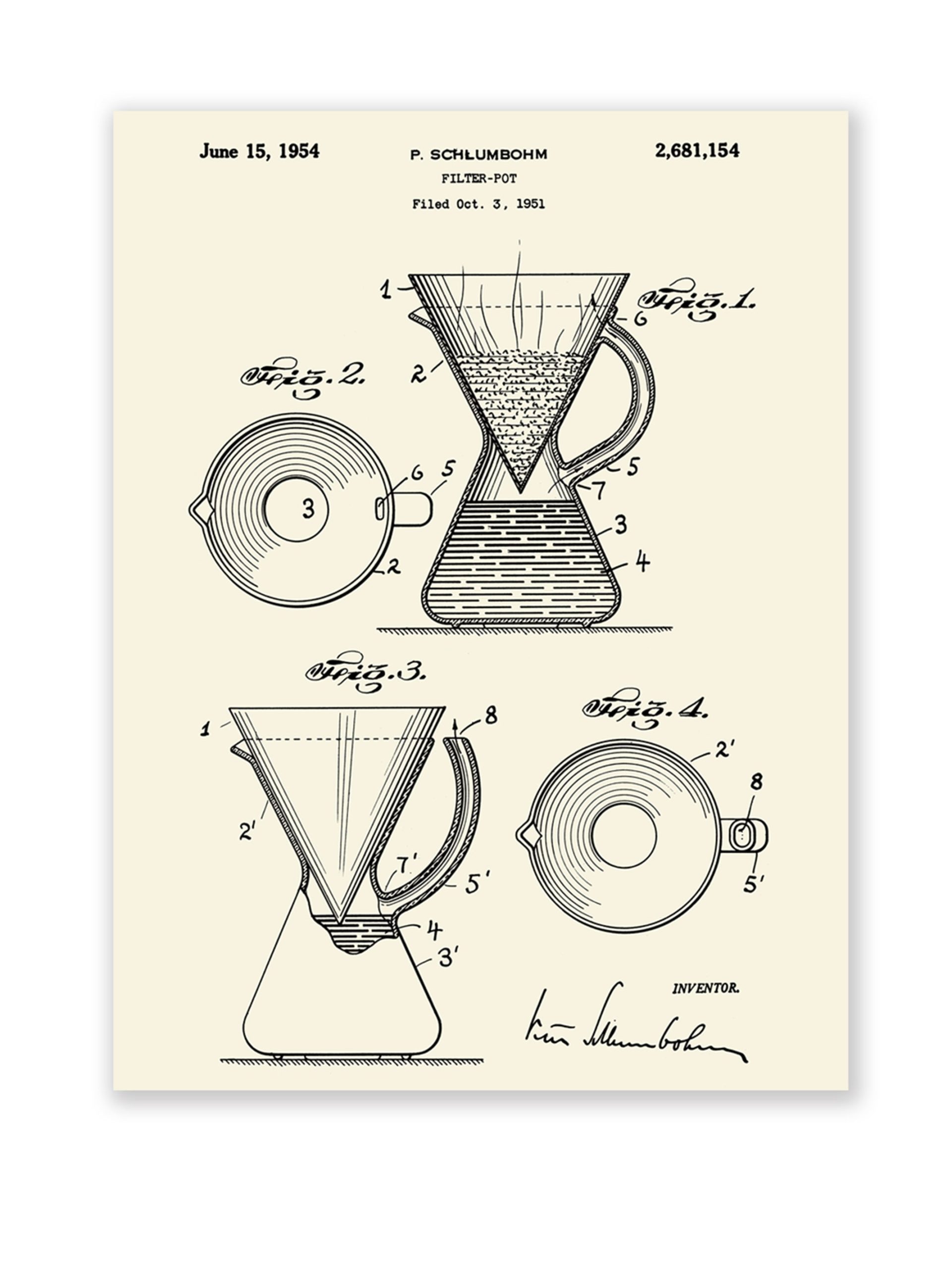 Patent Poster Filter Pot 1951